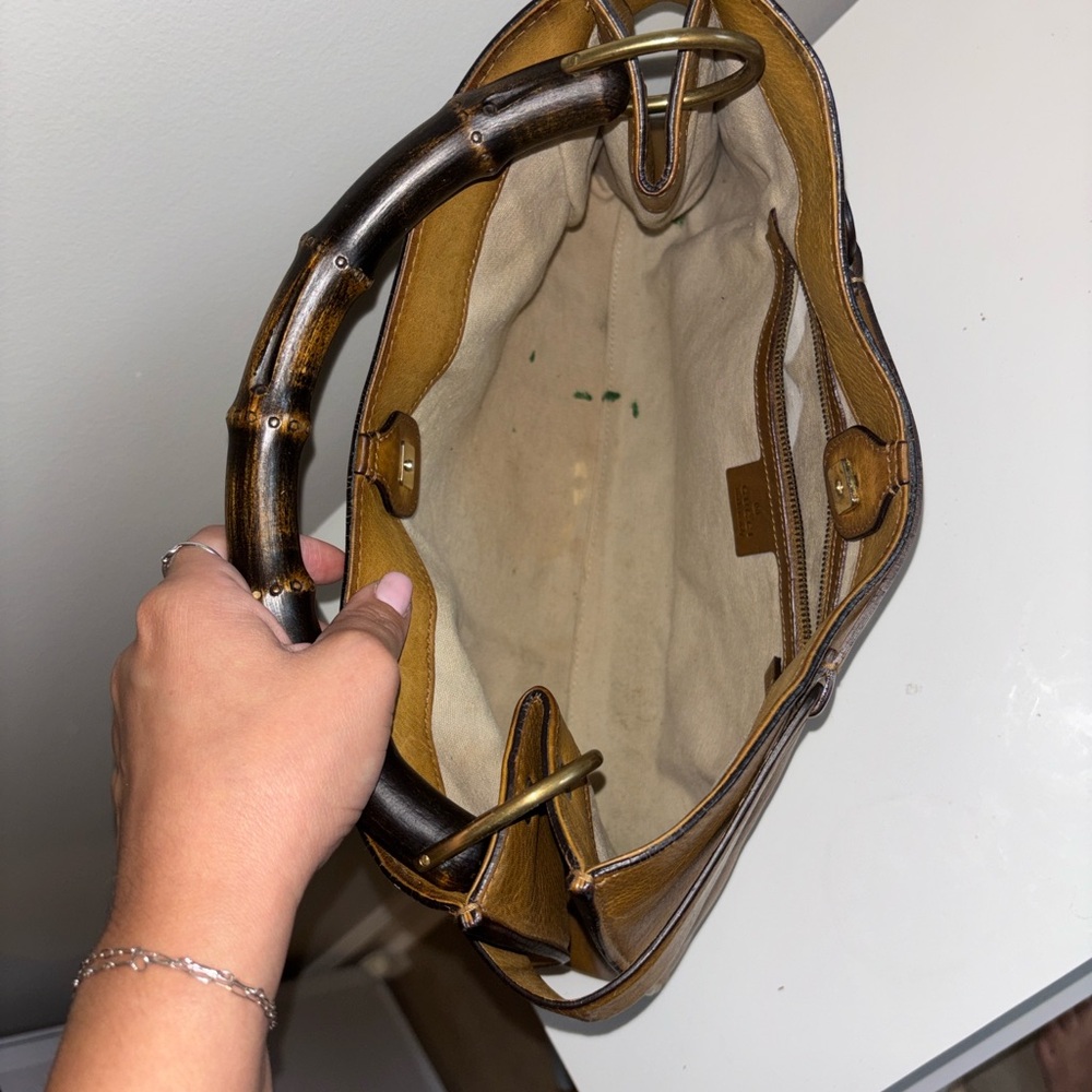 Gucci Bamboo Handle Leather Bag - Picture 15 of 16